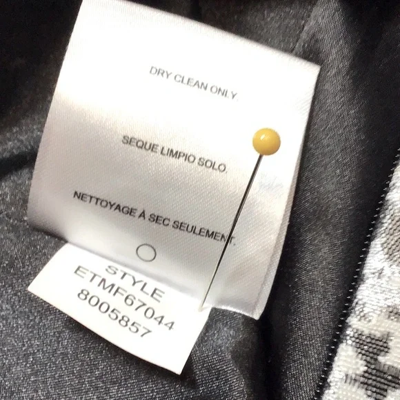 🪞Ellen Tracy Silver Metallic A-Line Knee Length Lined Back Zip - Picture 6 of 9